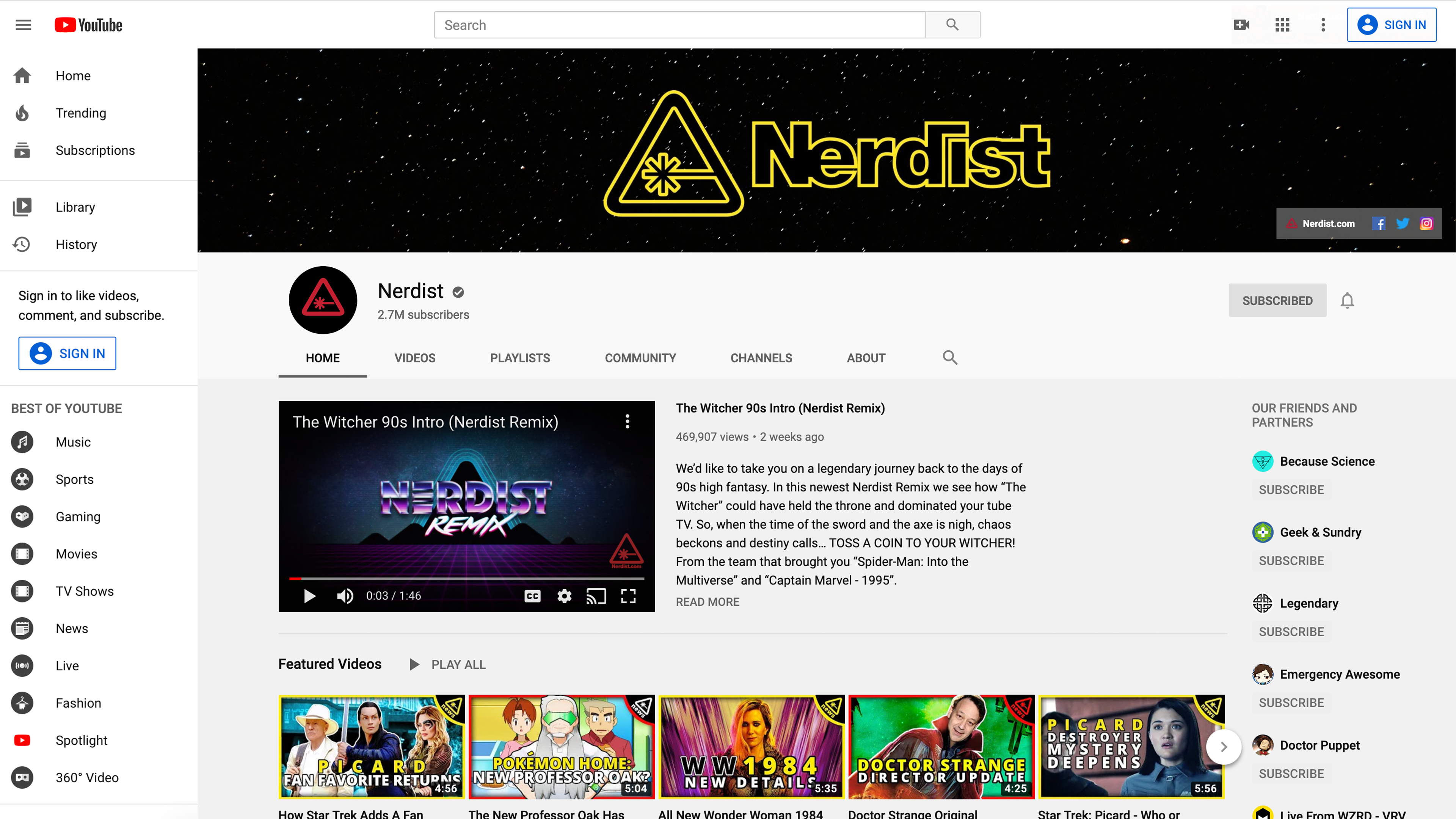 NERDIST YOUTUBE